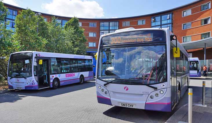 First Exxex Alexander Dennis Enviro200 44914 & Enviro350H 67902